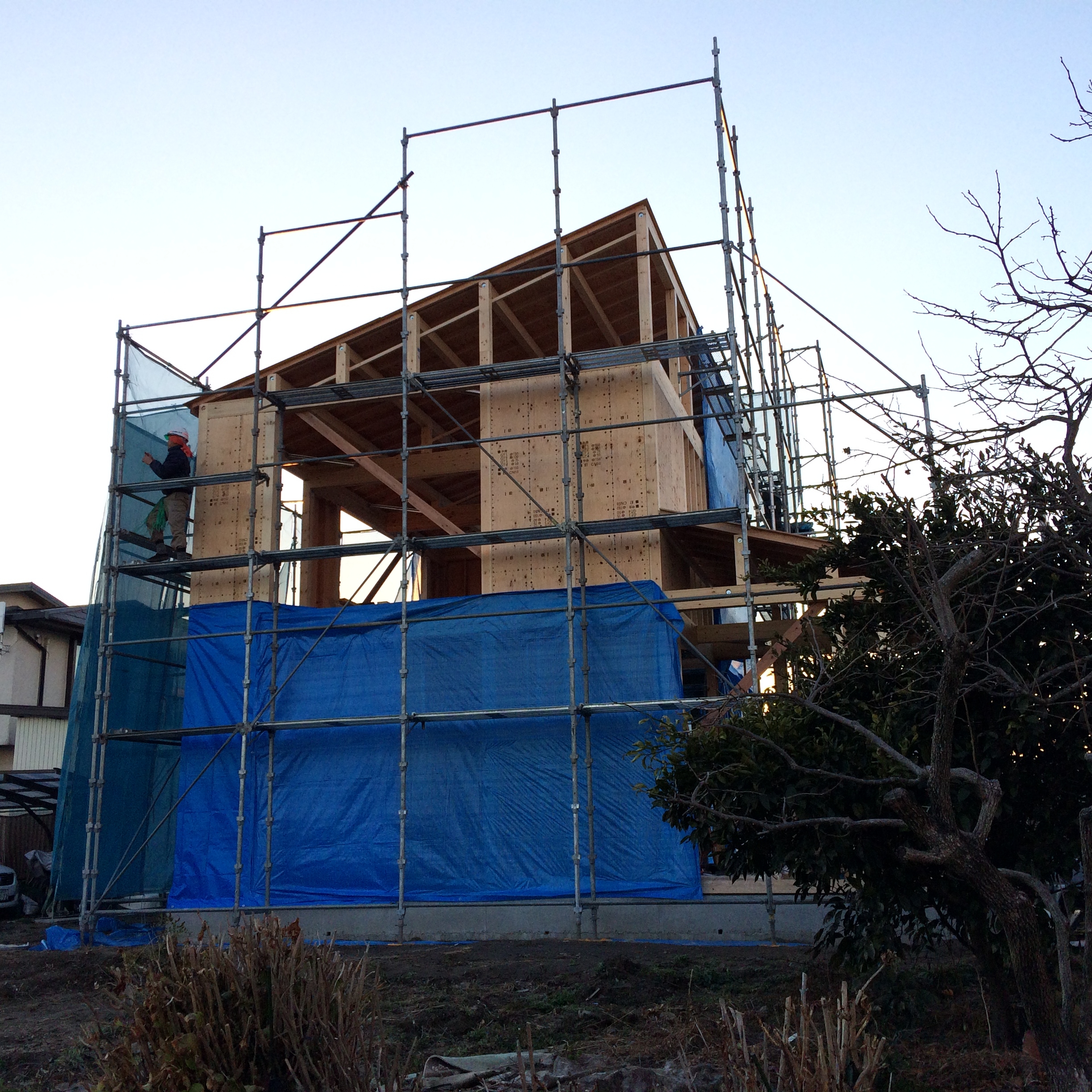 寒波の中　[ 愛知県稲沢市]にて注文住宅【祝】上棟！