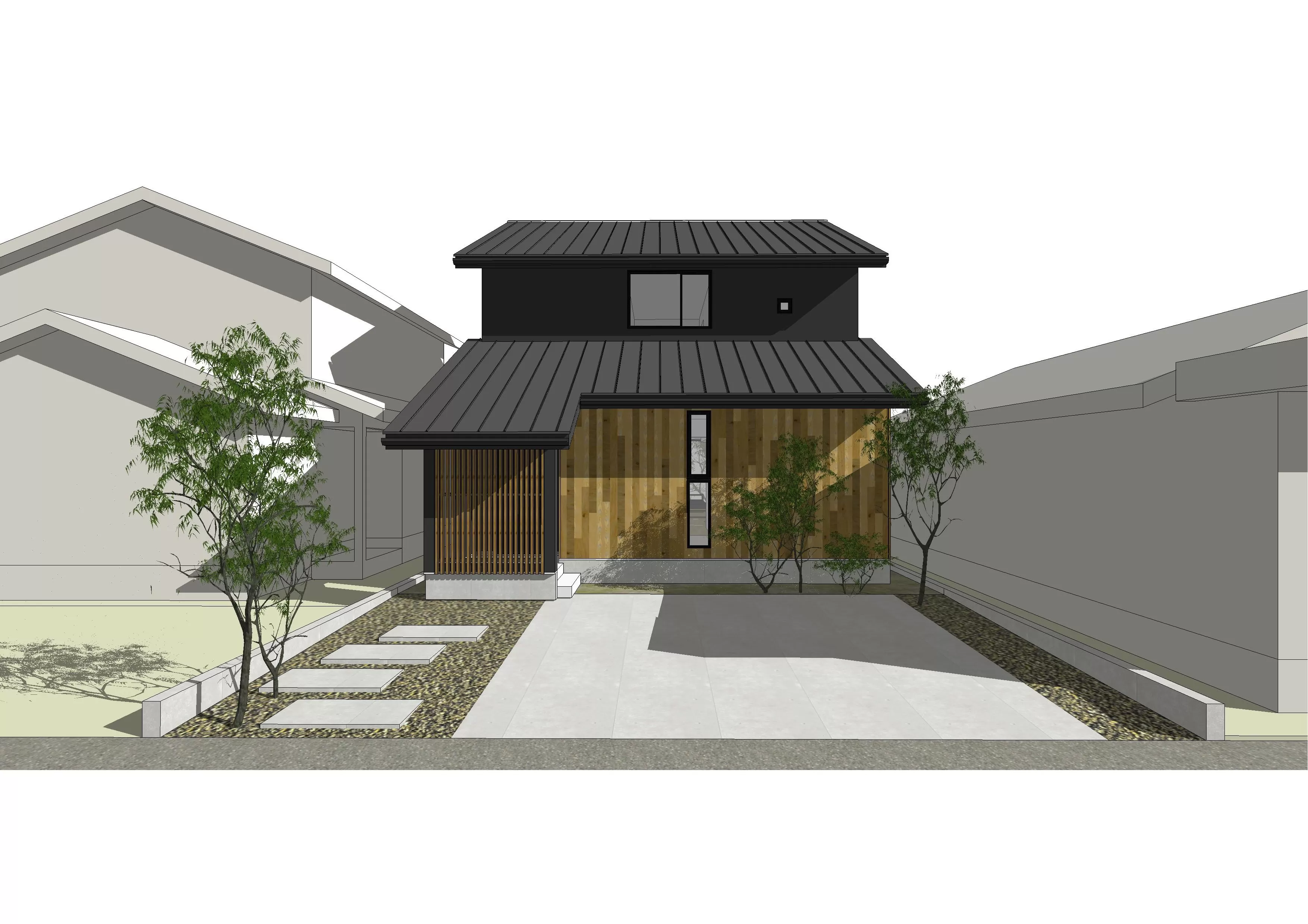 3D　Gallery #8  南一面に広がる森林を大開口の窓から借景！ 家事動線にもこだわった快適「和モダン」の家