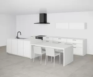 キッチン配色をインテリアシミュレーターで検討している様子